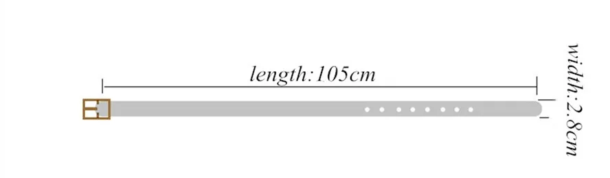105cm Women's Korean Wild Belt Alloy pin buckle PU belt Ladies belt women belt Alloy square buckle