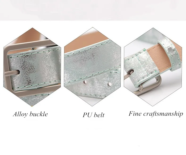 105cm Women's Korean Wild Belt Alloy pin buckle PU belt Ladies belt women belt Alloy square buckle