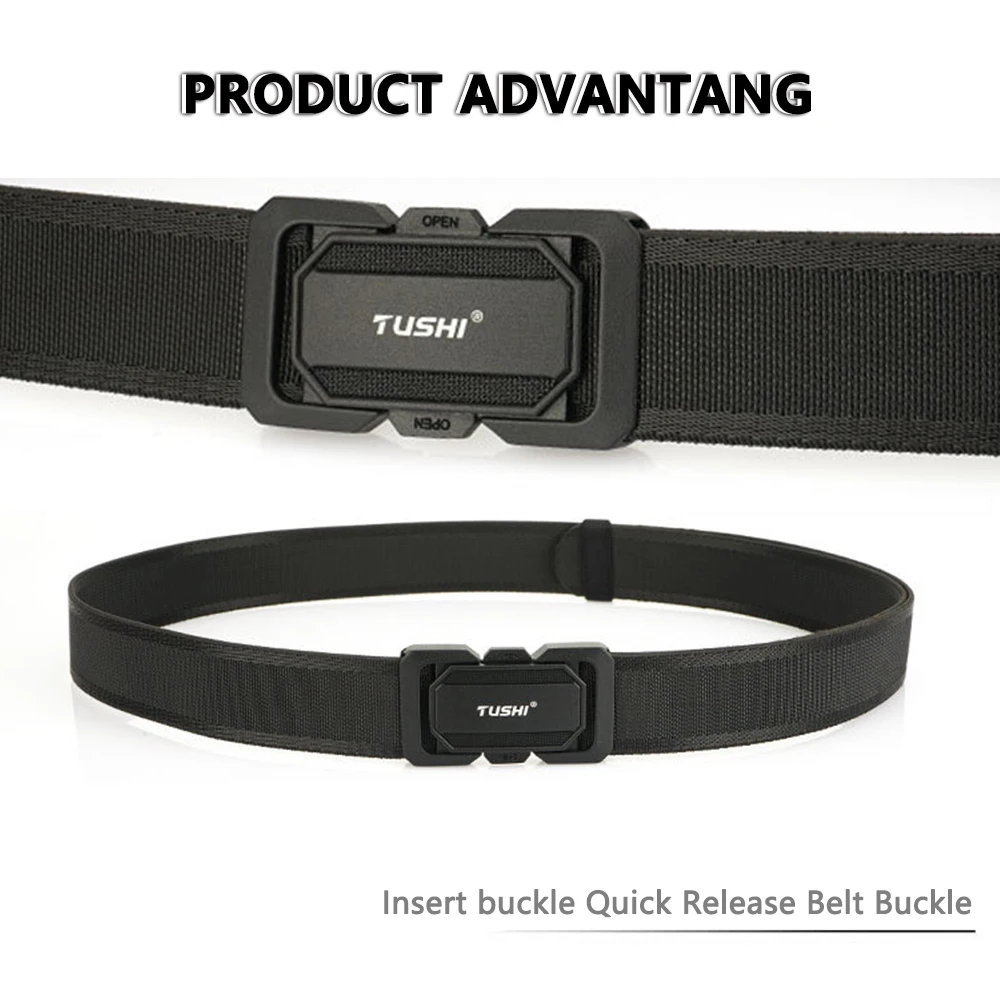 TUSHI Official Genuine Military Belt Elastic Belt for Men Alloy Buckle Quick Release Tactical Belt Stretch Girdles Male