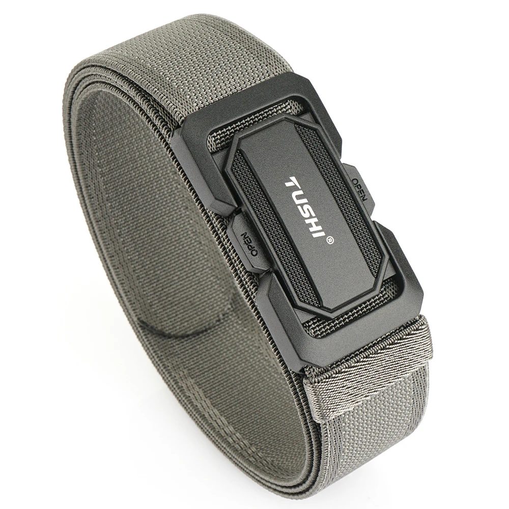 TUSHI Official Genuine Military Belt Elastic Belt for Men Alloy Buckle Quick Release Tactical Belt Stretch Girdles Male