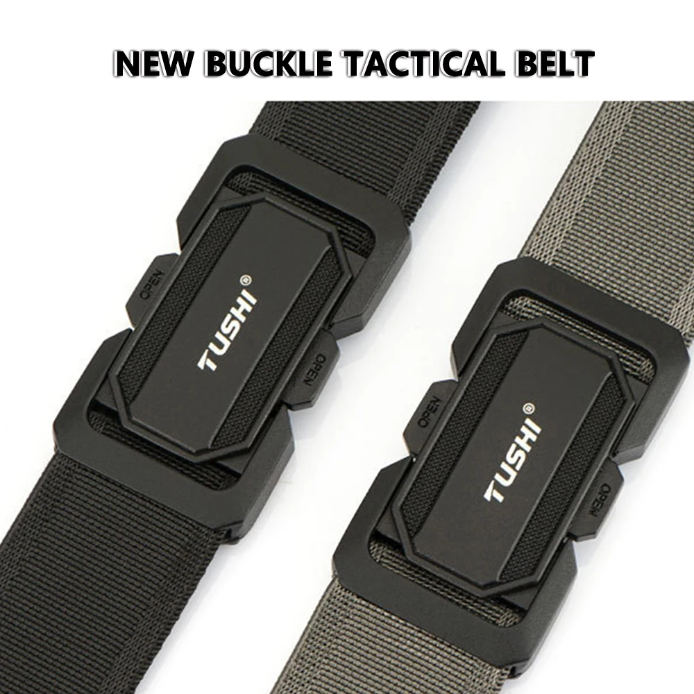 TUSHI Official Genuine Military Belt Elastic Belt for Men Alloy Buckle Quick Release Tactical Belt Stretch Girdles Male
