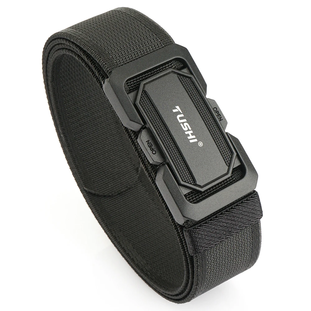TUSHI Official Genuine Military Belt Elastic Belt for Men Alloy Buckle Quick Release Tactical Belt Stretch Girdles Male