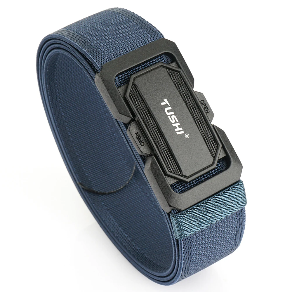 TUSHI Official Genuine Military Belt Elastic Belt for Men Alloy Buckle Quick Release Tactical Belt Stretch Girdles Male