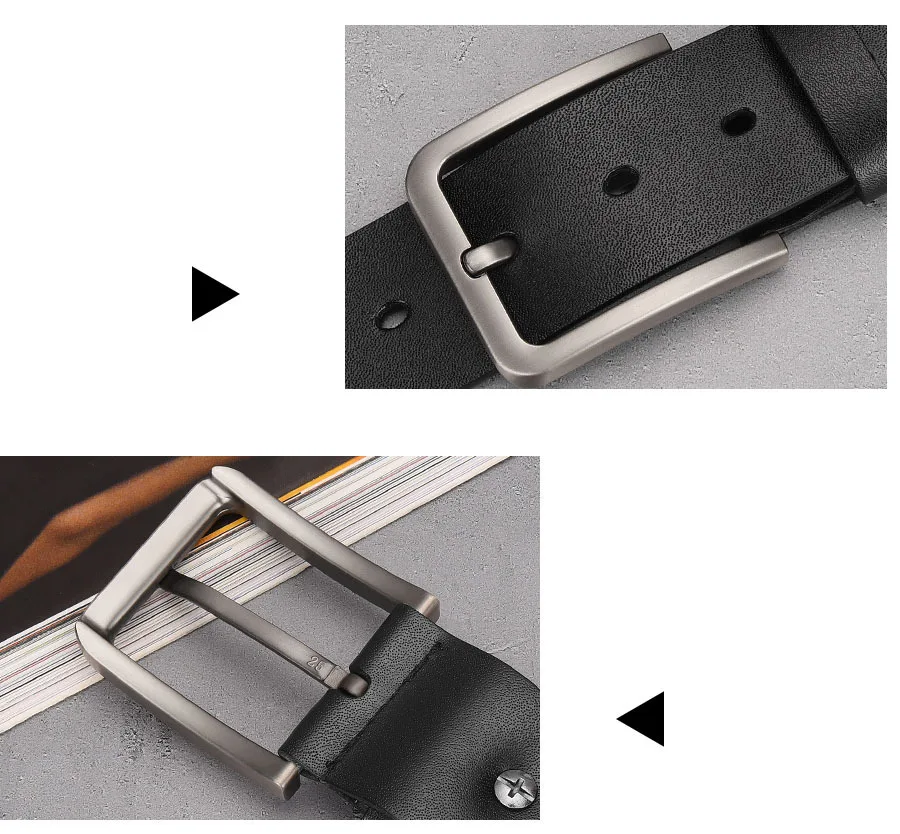 Belt for Man Genuine Leather Designer Luxury Men's Trouser Belt Black Belt for Jeans Male Belts Pin Buckle Waistband Strap HQ027