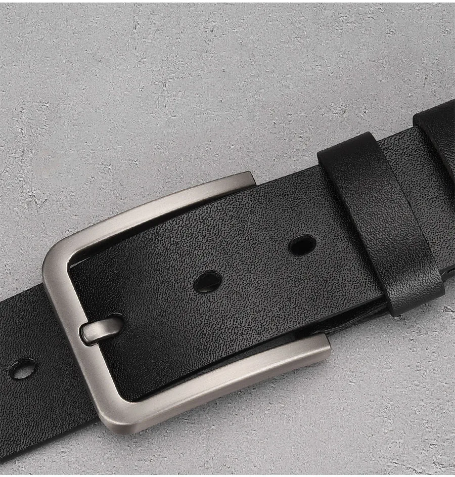 Belt for Man Genuine Leather Designer Luxury Men's Trouser Belt Black Belt for Jeans Male Belts Pin Buckle Waistband Strap HQ027