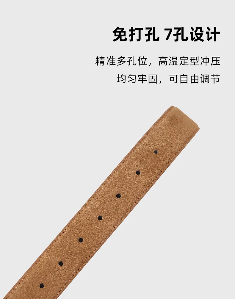 Real Leather Women's Belt Frosted Suede Leather Casual Pants Jeans and Skirts Decorated with High-end Luxury Belt
