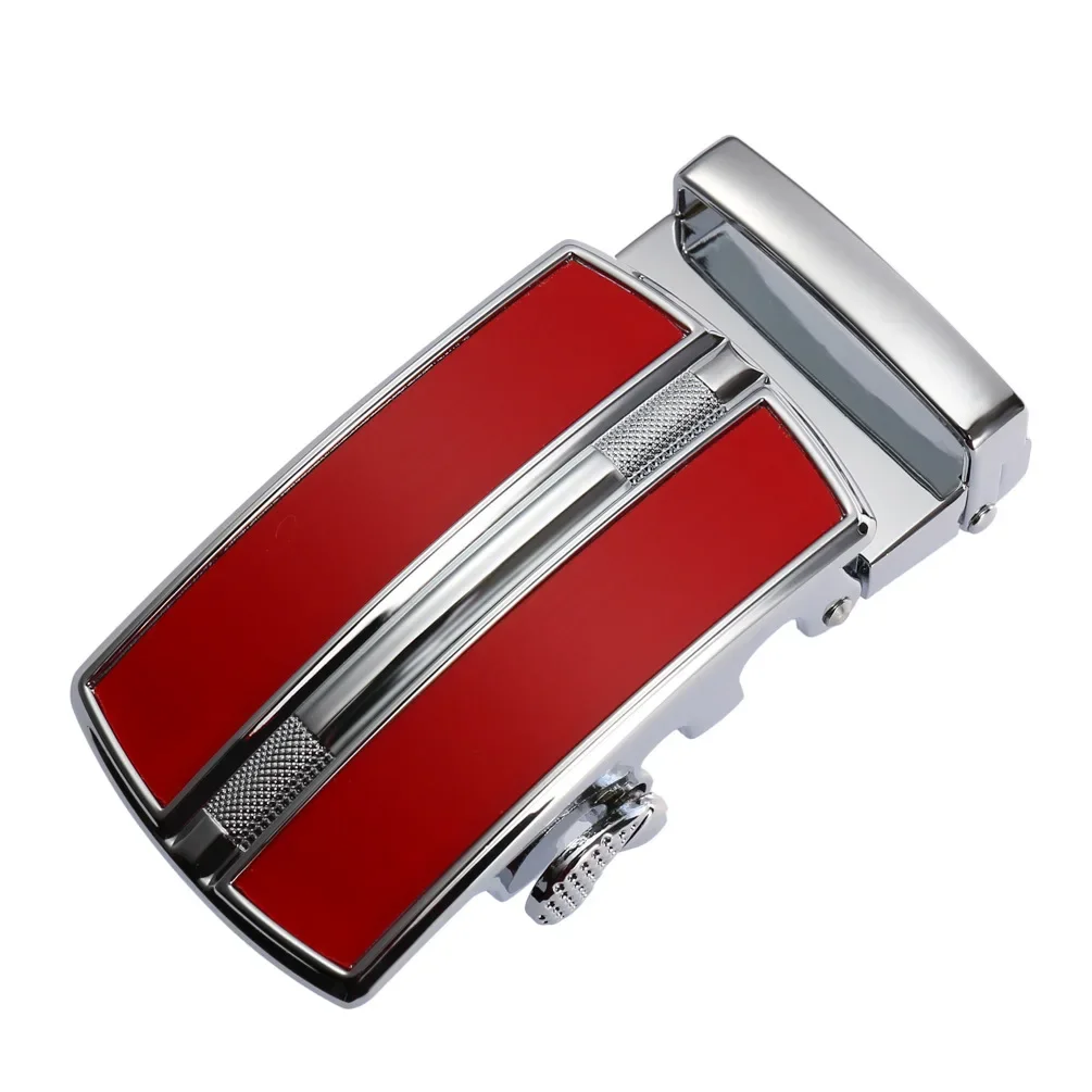 Fashion Alloy Automatic Buckle Ratchet Black Belt Buckle 40mm Width for Men Suitable for 3.5cm Width Leather Belt No Holes