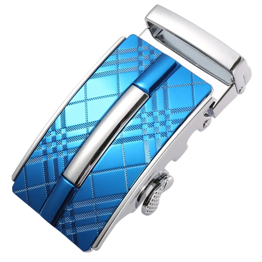 Fashion Alloy Automatic Buckle Ratchet Black Belt Buckle 40mm Width for Men Suitable for 3.5cm Width Leather Belt No Holes