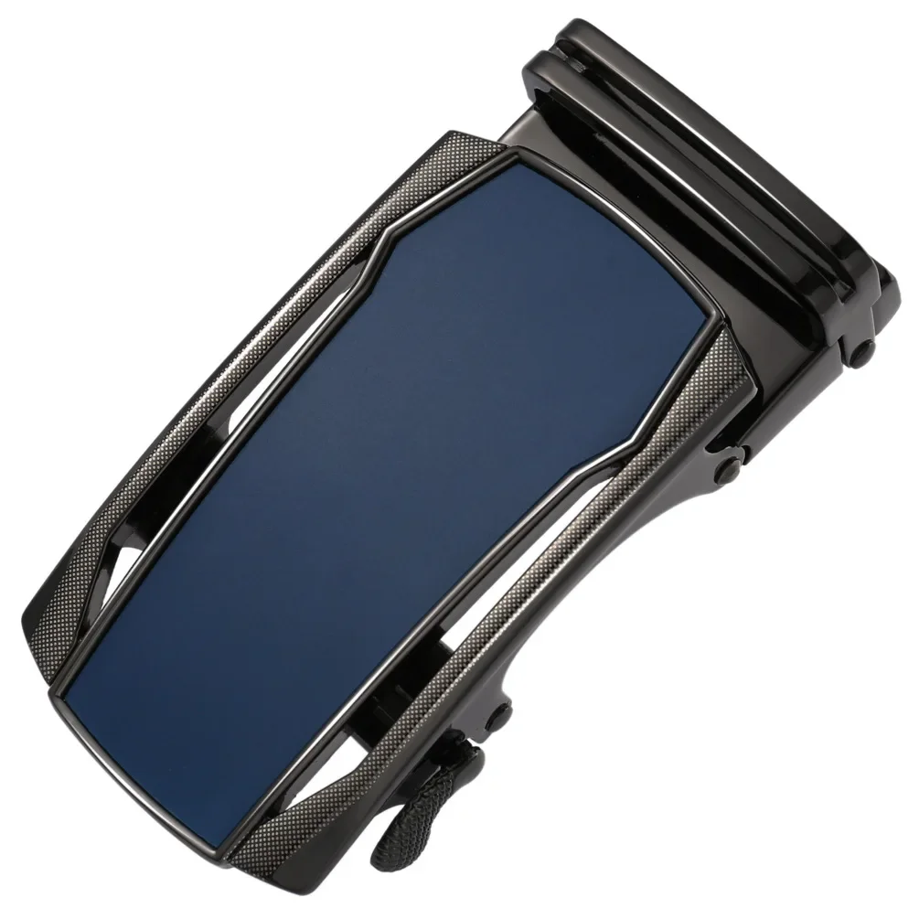 Fashion Alloy Automatic Buckle Ratchet Black Belt Buckle 40mm Width for Men Suitable for 3.5cm Width Leather Belt No Holes