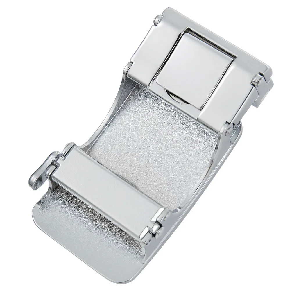 Fashion Alloy Automatic Buckle Ratchet Black Belt Buckle 40mm Width for Men Suitable for 3.5cm Width Leather Belt No Holes