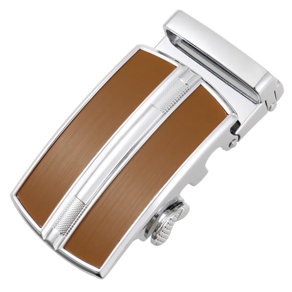 Fashion Alloy Automatic Buckle Ratchet Black Belt Buckle 40mm Width for Men Suitable for 3.5cm Width Leather Belt No Holes