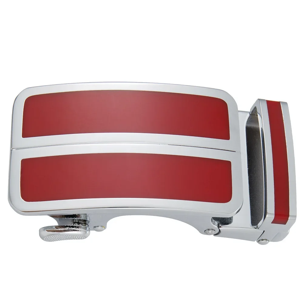 Fashion Alloy Automatic Buckle Ratchet Black Belt Buckle 40mm Width for Men Suitable for 3.5cm Width Leather Belt No Holes