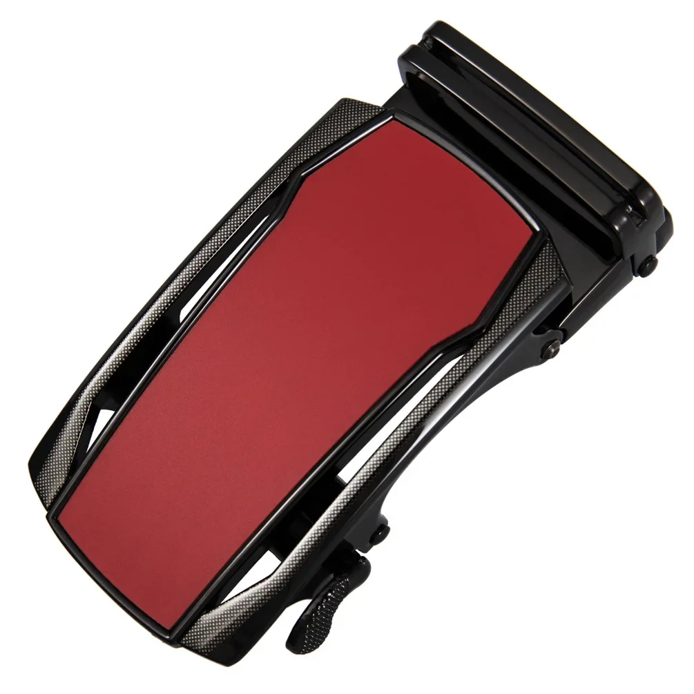 Fashion Alloy Automatic Buckle Ratchet Black Belt Buckle 40mm Width for Men Suitable for 3.5cm Width Leather Belt No Holes