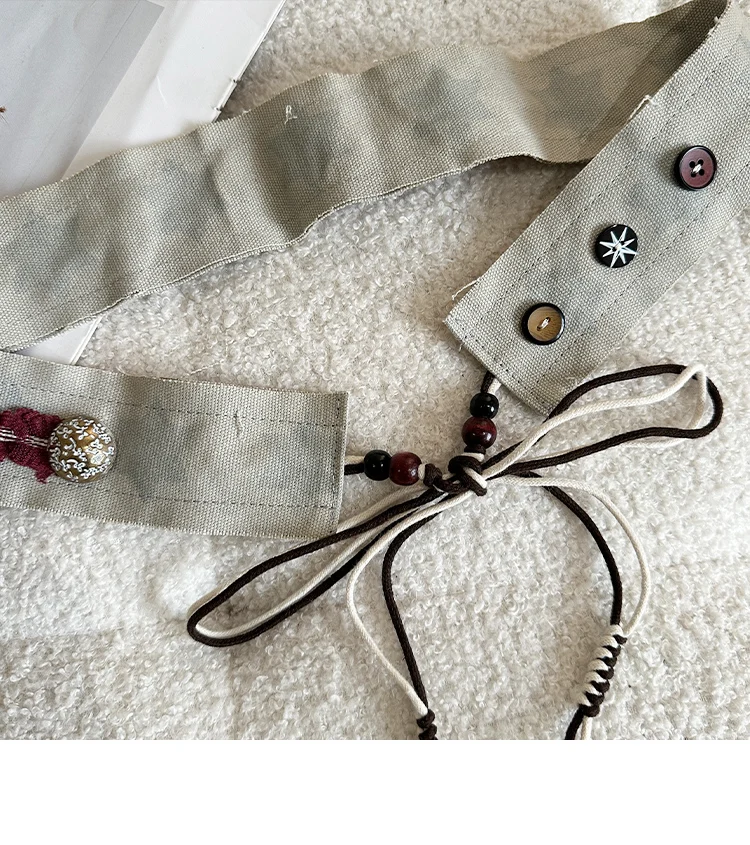 New Niche Star Button Color Splicing Waistband Belt With A Bow Tie Belt Unique Fashion