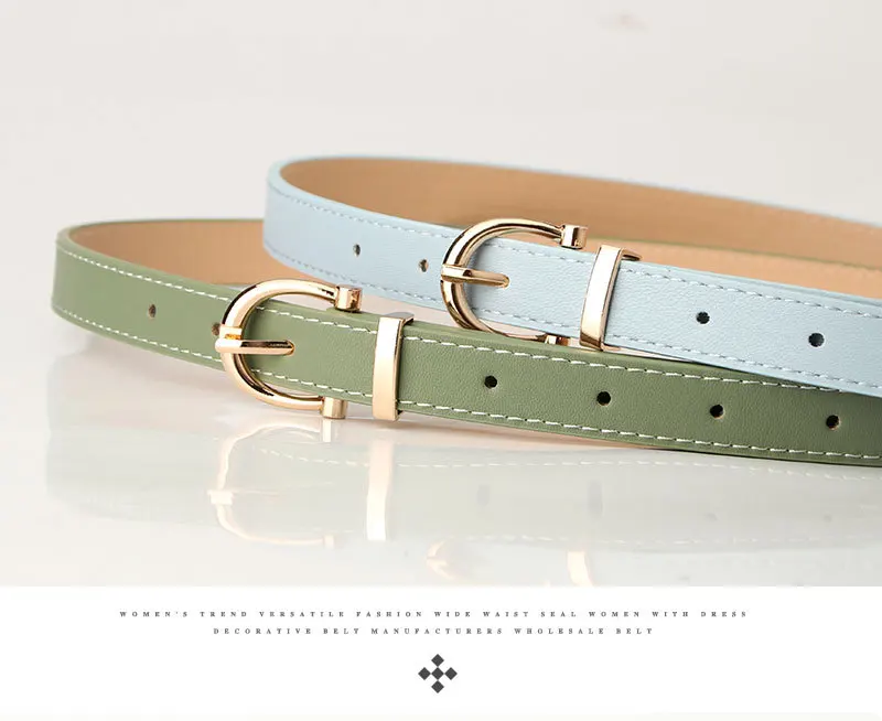 2023 Women Belts New PU Leather Simple Metal Buckle Belt Girls Dress Jean Pants Waistband Belts for Lady Luxury Designer Brand