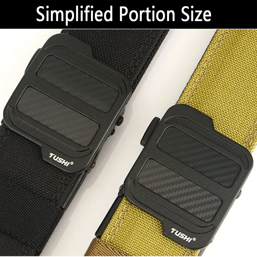TUSHI Official Genuine New Military Tactical Belt Alloy Automatic Buckle Men's Police Duty Belt 1100D Nylon IPSC Gun Belt Male
