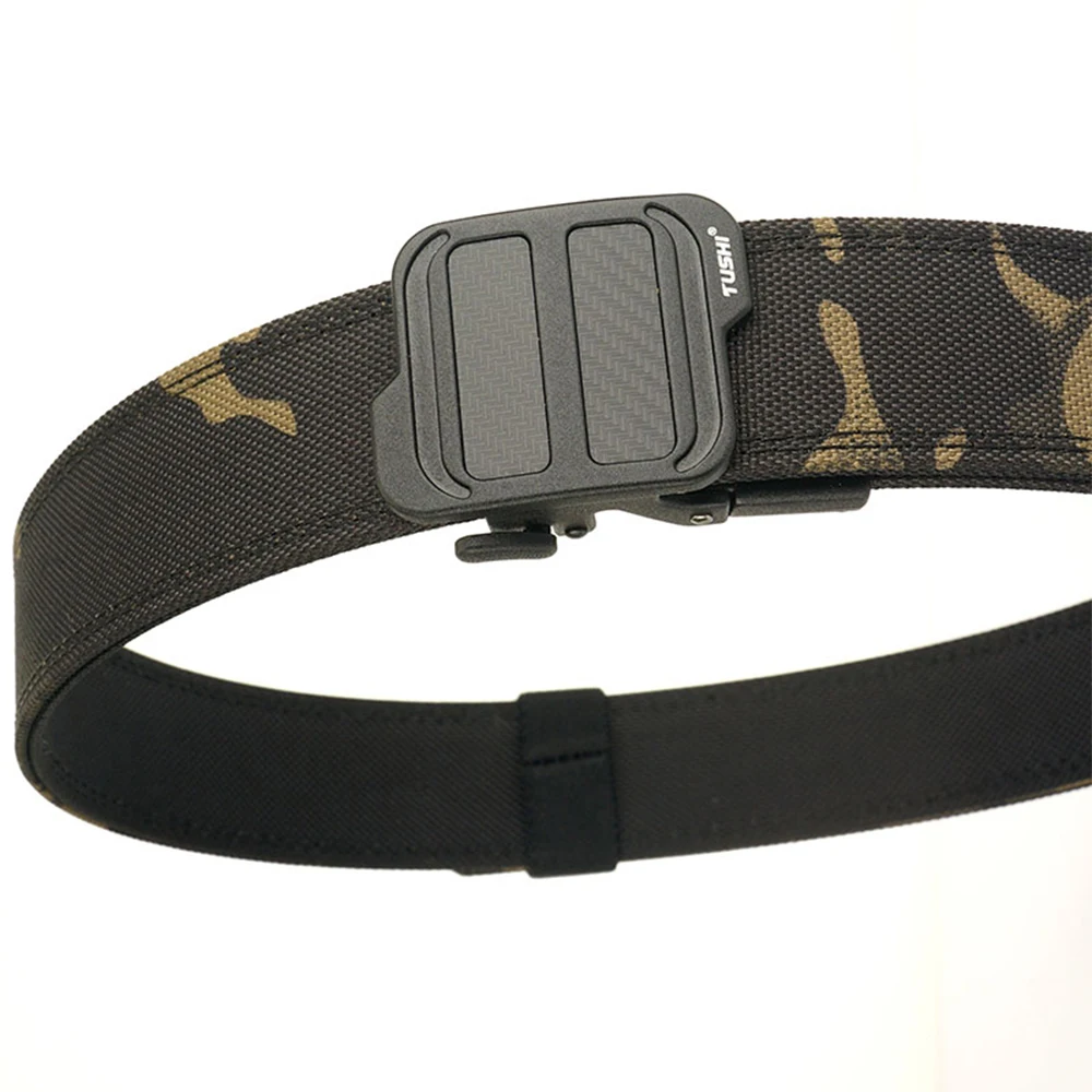 TUSHI Official Genuine New Military Tactical Belt Alloy Automatic Buckle Men's Police Duty Belt 1100D Nylon IPSC Gun Belt Male