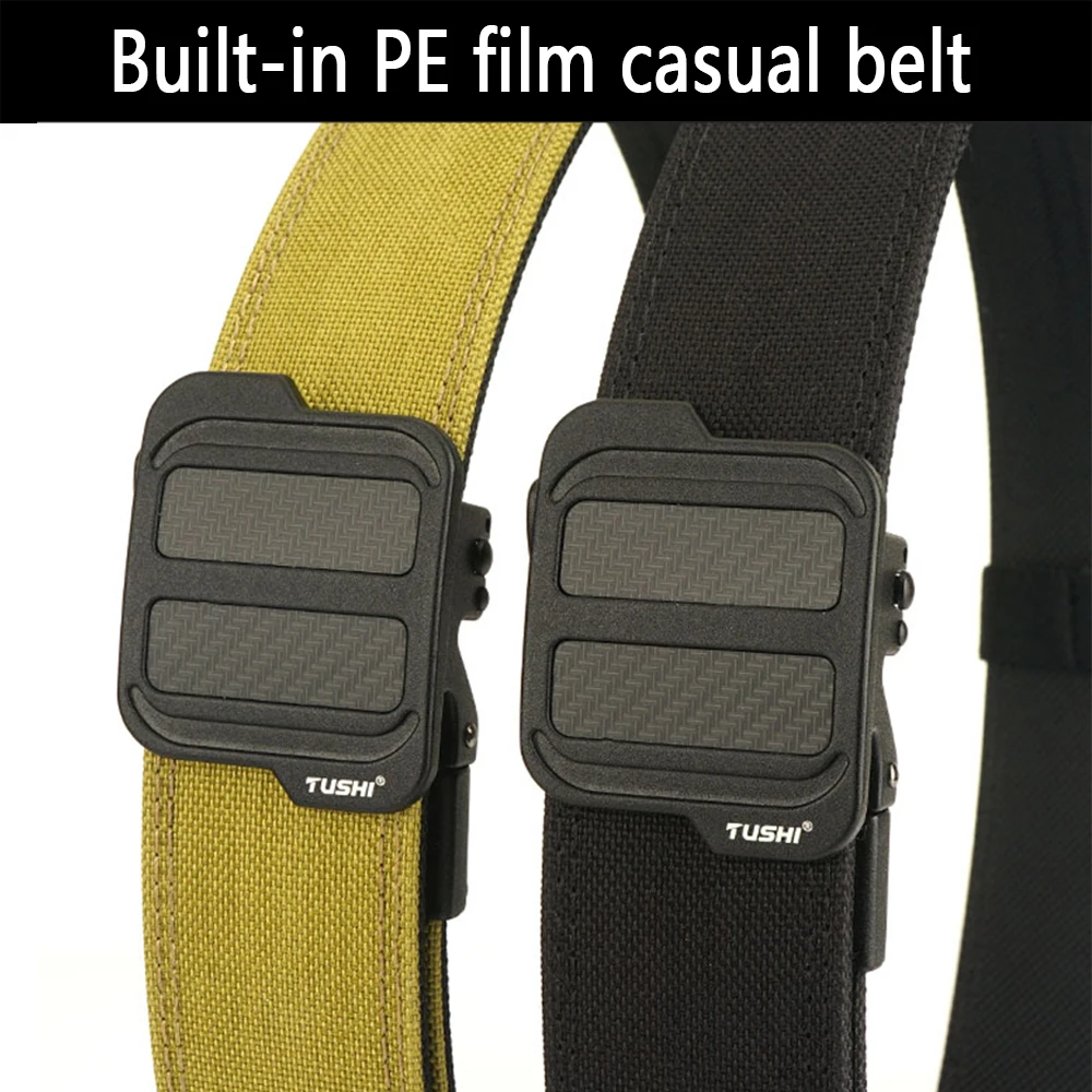 TUSHI Official Genuine New Military Tactical Belt Alloy Automatic Buckle Men's Police Duty Belt 1100D Nylon IPSC Gun Belt Male