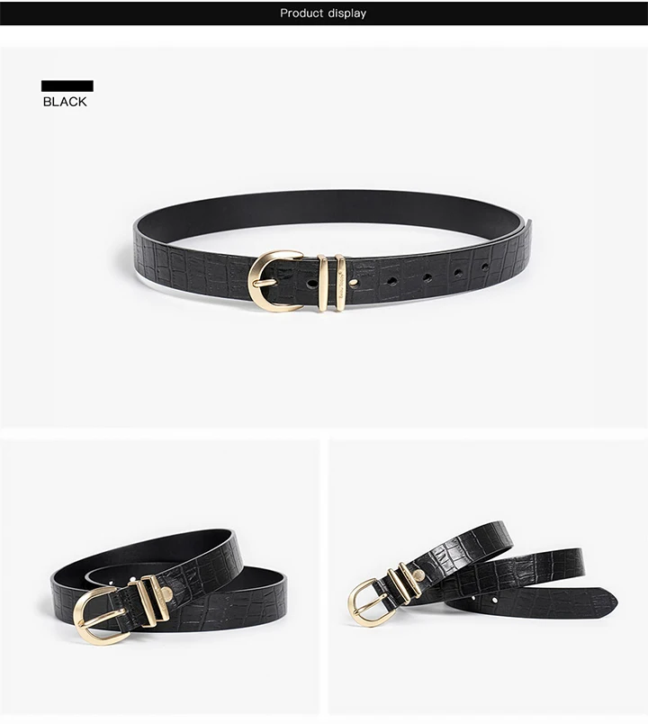 BEAUTODAY Retro Belts Women Genuine Cow Split Metal Buckle Old Crease Design Adjustable Ladies Jeans Accessories Handmade 91031