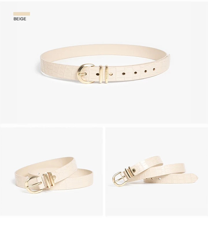 BEAUTODAY Retro Belts Women Genuine Cow Split Metal Buckle Old Crease Design Adjustable Ladies Jeans Accessories Handmade 91031