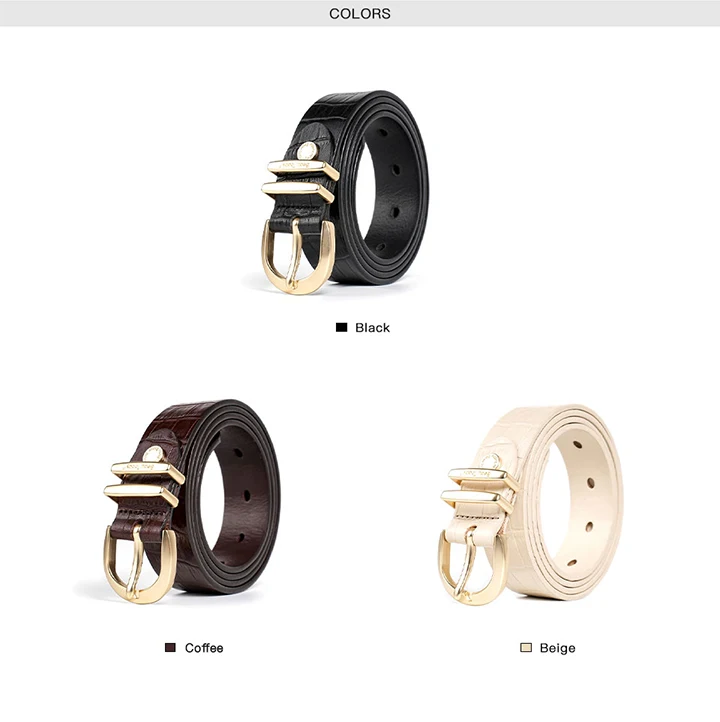 BEAUTODAY Retro Belts Women Genuine Cow Split Metal Buckle Old Crease Design Adjustable Ladies Jeans Accessories Handmade 91031
