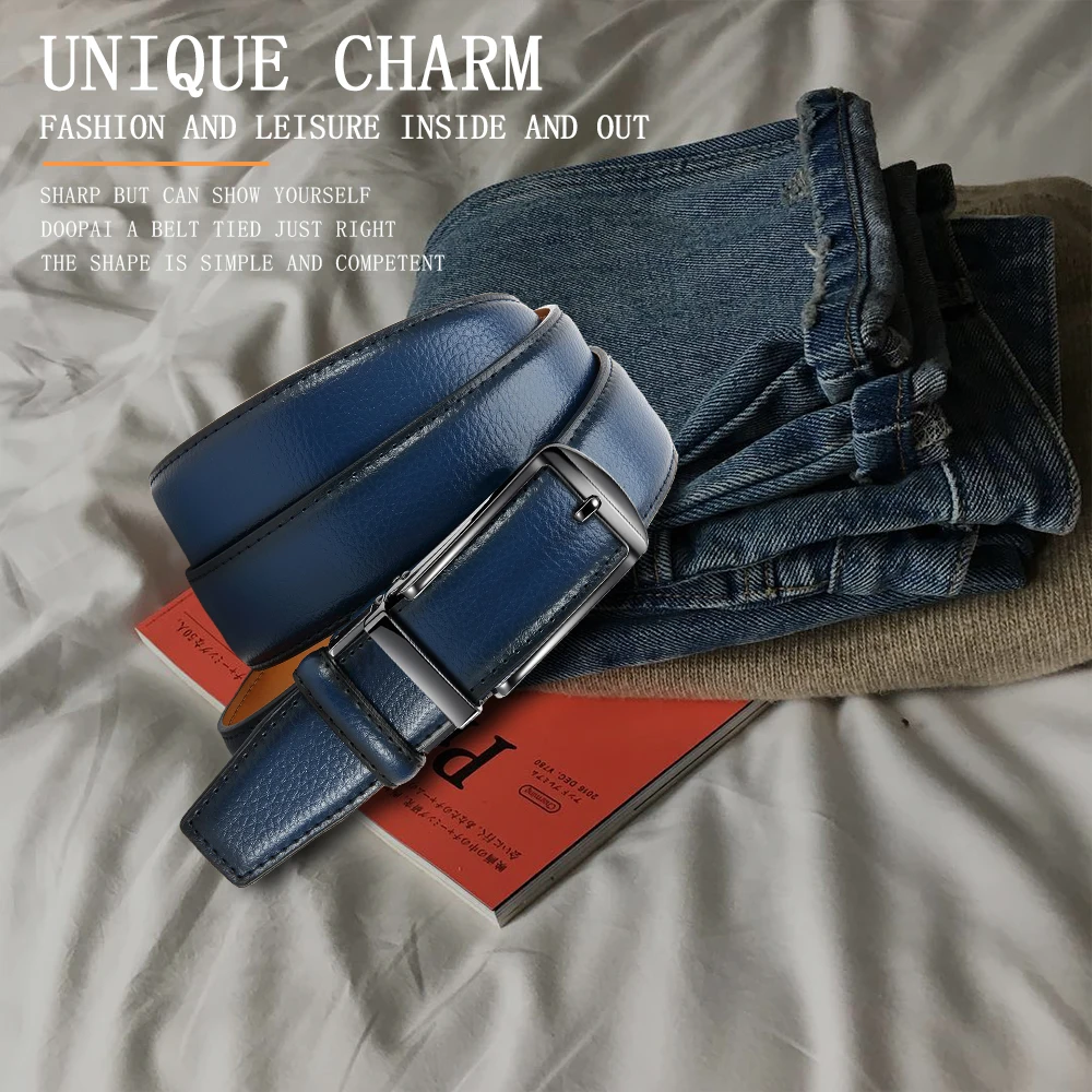 Men's Brand Leather Belts for Men 105cm-135cm Automatic Belt with Ratchet Strap Top Quality Belts Luxury Belts for Men
