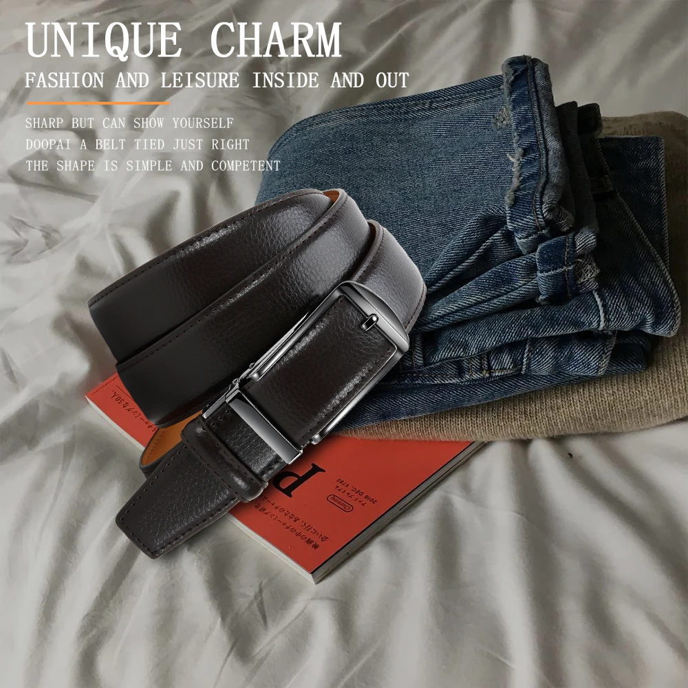 Men's Brand Leather Belts for Men 105cm-135cm Automatic Belt with Ratchet Strap Top Quality Belts Luxury Belts for Men