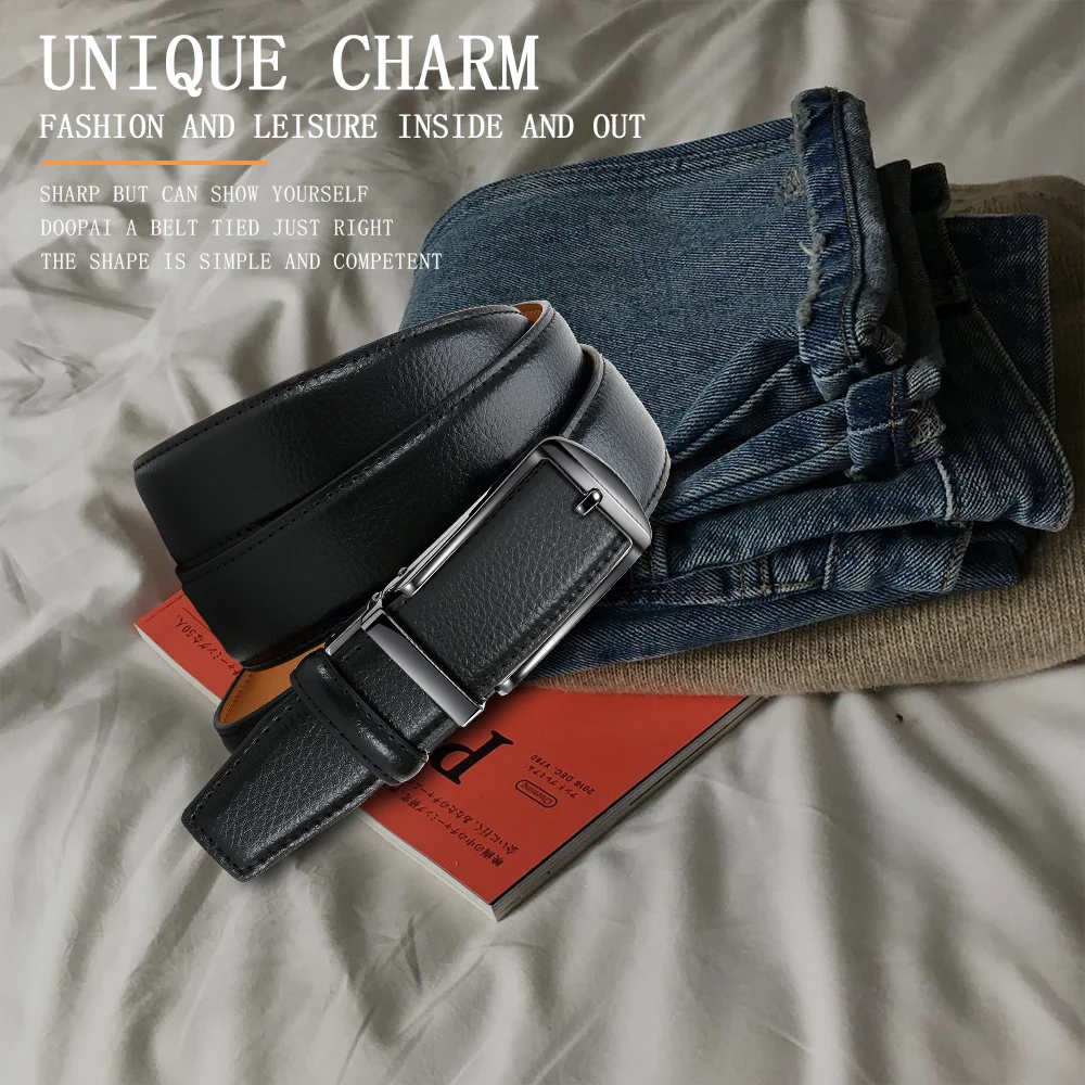 Men's Brand Leather Belts for Men 105cm-135cm Automatic Belt with Ratchet Strap Top Quality Belts Luxury Belts for Men