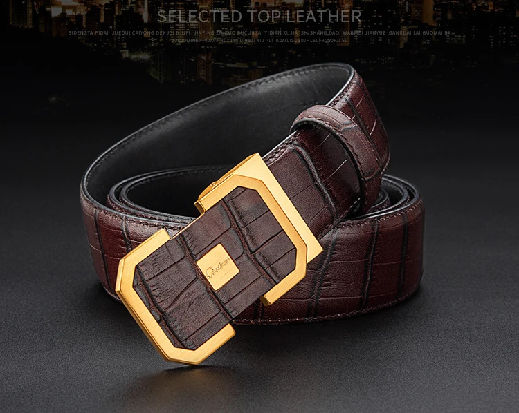 Ciartuar Men's Fashion Belt Genuine Leather Strap High-Quality First Layer Luxury Buckle