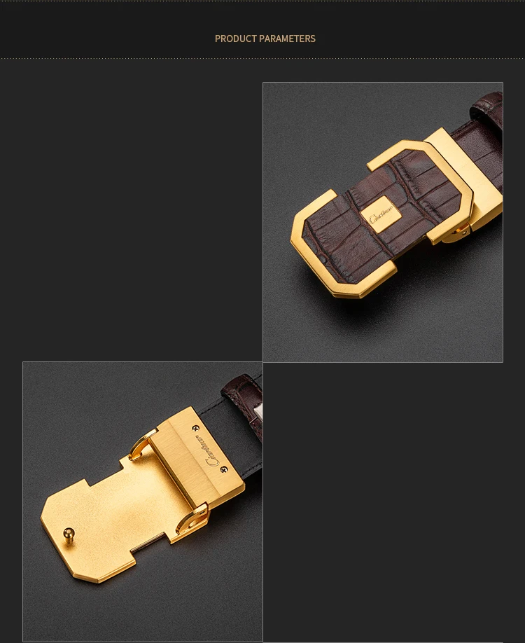 Ciartuar Men's Fashion Belt Genuine Leather Strap High-Quality First Layer Luxury Buckle