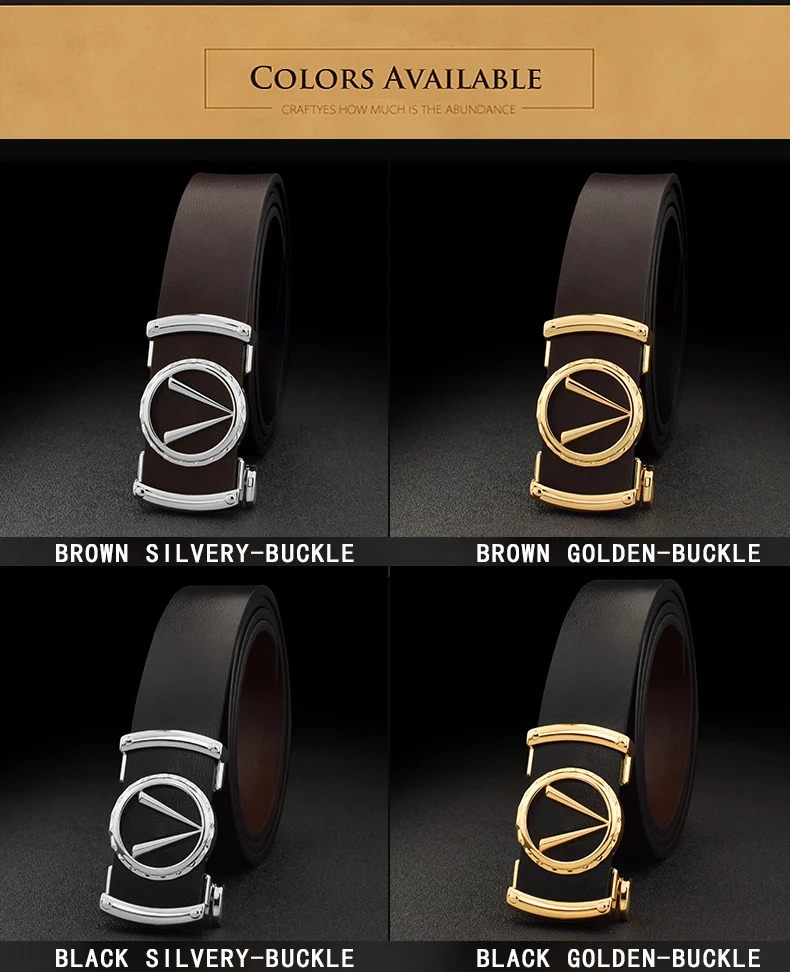 Fashion V letter Black genuine leather designer belts men HighQuality Cowskin Waist Strap Casual Automatic buckle ceinture homme