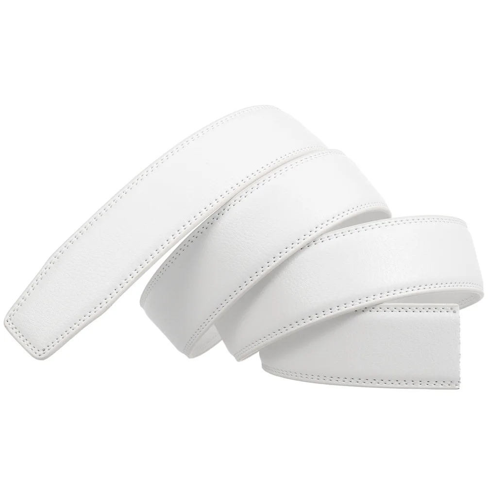 Men's Belt Accessories White Replacement Belt 3.5cm without buckle Ratchet Leather Belt High-end luxury belt for men