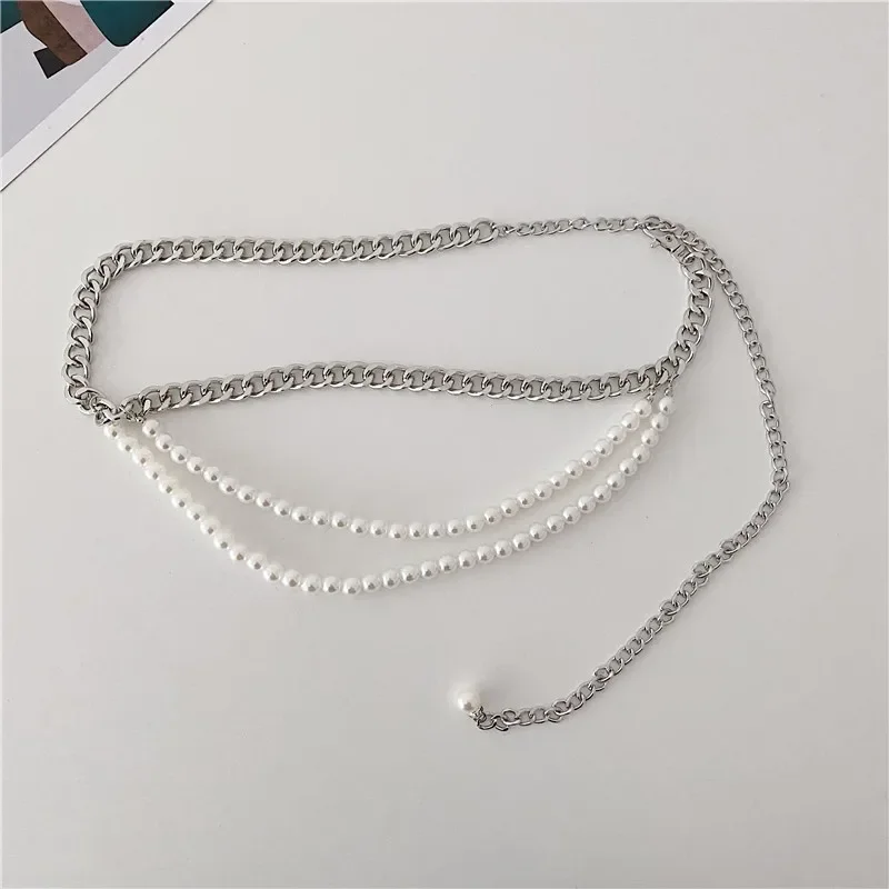 Women Belt Pearls Splicing Woman Belt for Jeans Vintage Fashion Leisure Designer Belts Women High Quality 2024 New