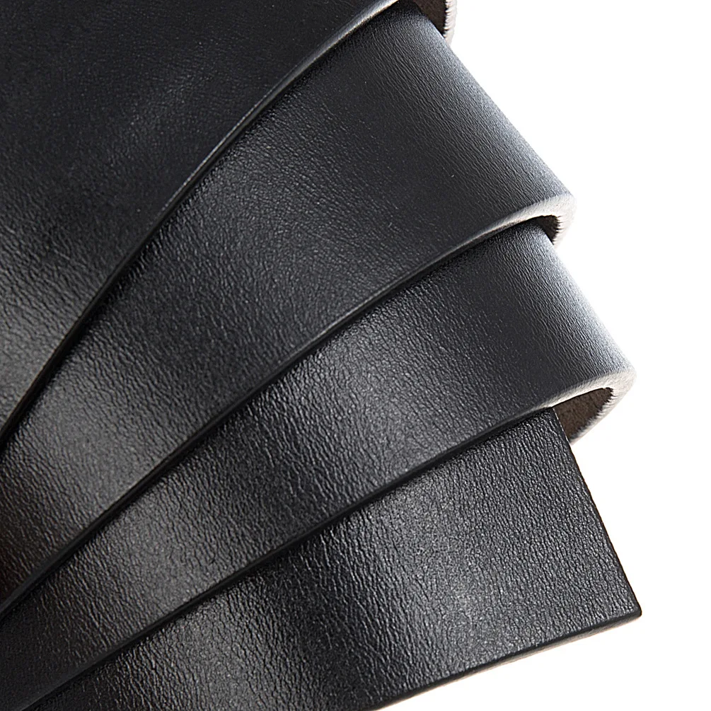 3.5cm Wide Luxury Brand No Buckle Cowhide Leather Ratchet Belt Men Without Buckle Holeless Mens Automatic Genuine Leather Belts