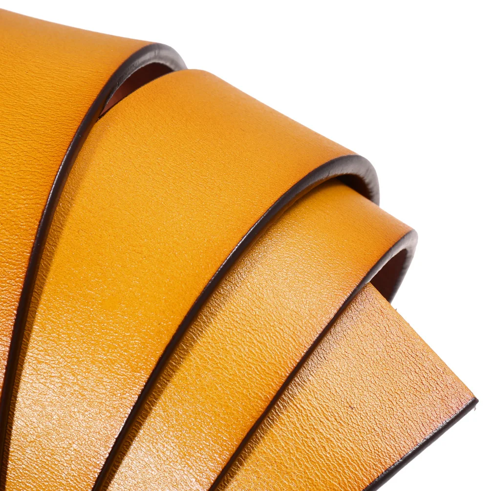 3.5cm Wide Luxury Brand No Buckle Cowhide Leather Ratchet Belt Men Without Buckle Holeless Mens Automatic Genuine Leather Belts