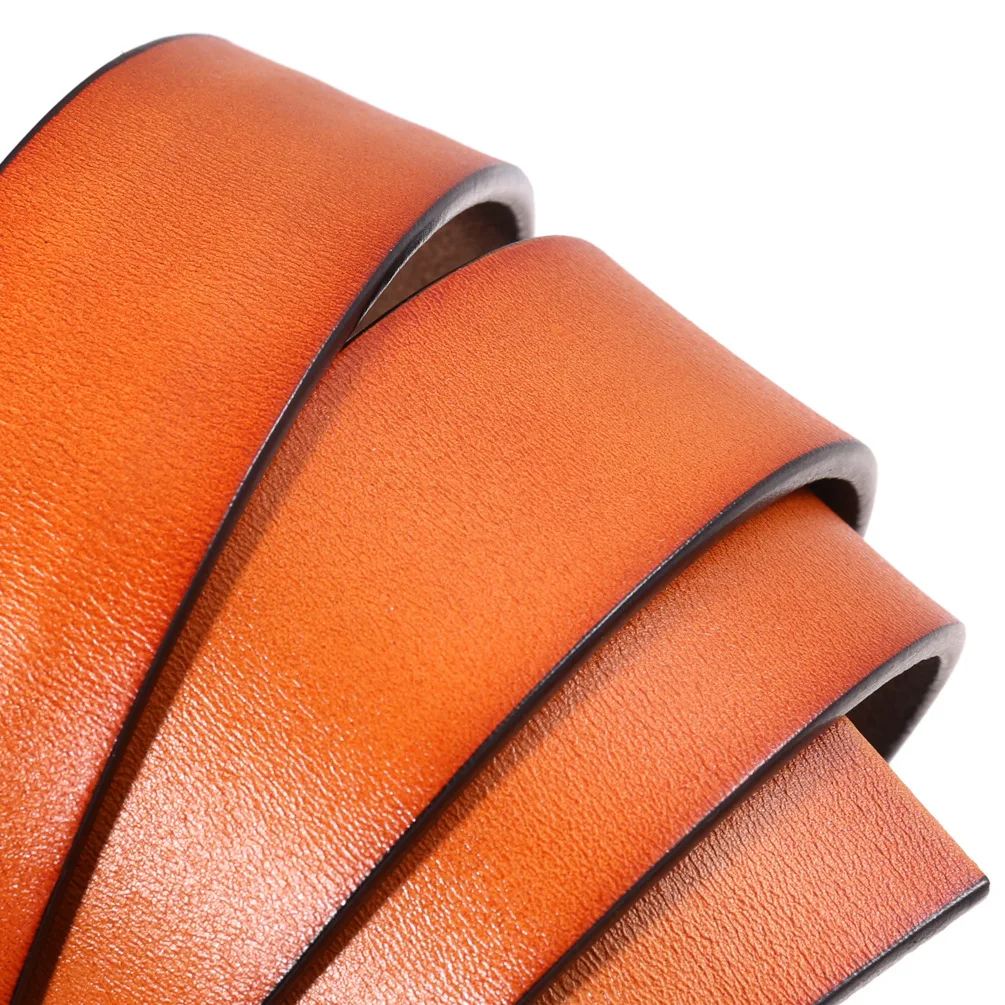 3.5cm Wide Luxury Brand No Buckle Cowhide Leather Ratchet Belt Men Without Buckle Holeless Mens Automatic Genuine Leather Belts