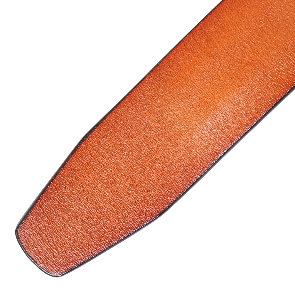 3.5cm Wide Luxury Brand No Buckle Cowhide Leather Ratchet Belt Men Without Buckle Holeless Mens Automatic Genuine Leather Belts