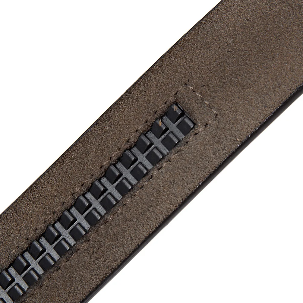 3.5cm Wide Luxury Brand No Buckle Cowhide Leather Ratchet Belt Men Without Buckle Holeless Mens Automatic Genuine Leather Belts