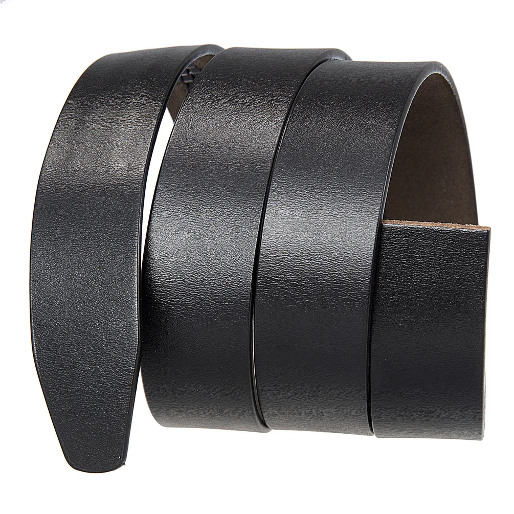 3.5cm Wide Luxury Brand No Buckle Cowhide Leather Ratchet Belt Men Without Buckle Holeless Mens Automatic Genuine Leather Belts