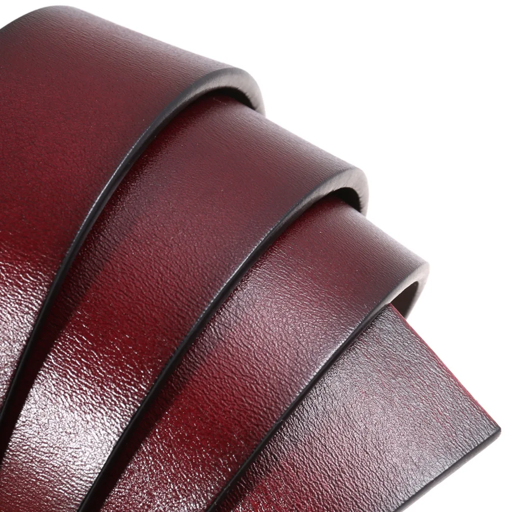 3.5cm Wide Luxury Brand No Buckle Cowhide Leather Ratchet Belt Men Without Buckle Holeless Mens Automatic Genuine Leather Belts