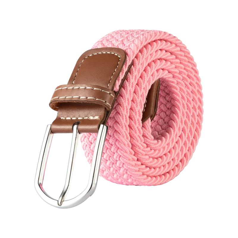 3.3cmx107cm Unisex Belt Casual Knitted Pin Buckle Men Belt Woven Canvas Elastic Braided Stretch Belts for Women
