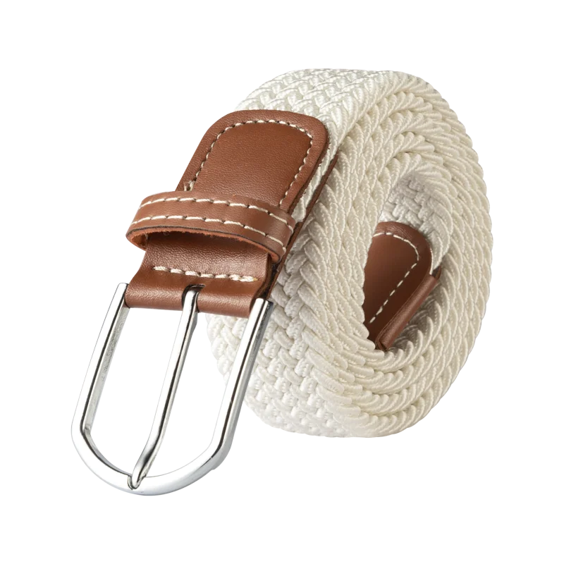 3.3cmx107cm Unisex Belt Casual Knitted Pin Buckle Men Belt Woven Canvas Elastic Braided Stretch Belts for Women