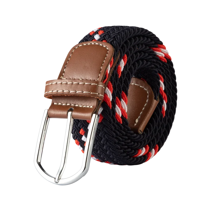 3.3cmx107cm Unisex Belt Casual Knitted Pin Buckle Men Belt Woven Canvas Elastic Braided Stretch Belts for Women