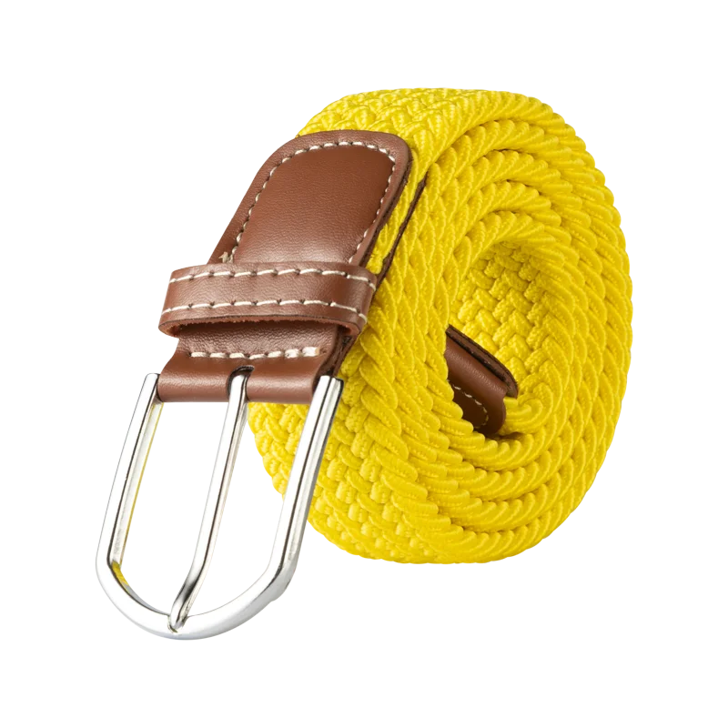 3.3cmx107cm Unisex Belt Casual Knitted Pin Buckle Men Belt Woven Canvas Elastic Braided Stretch Belts for Women