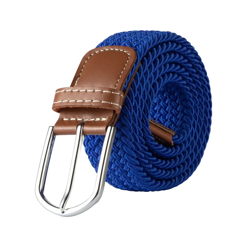 3.3cmx107cm Unisex Belt Casual Knitted Pin Buckle Men Belt Woven Canvas Elastic Braided Stretch Belts for Women