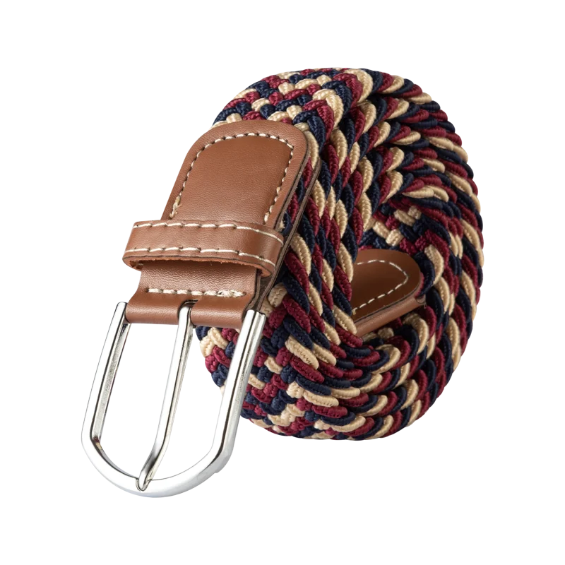 3.3cmx107cm Unisex Belt Casual Knitted Pin Buckle Men Belt Woven Canvas Elastic Braided Stretch Belts for Women