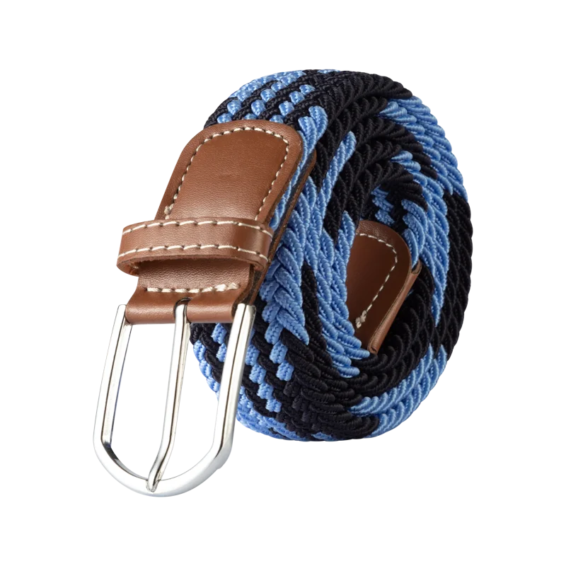 3.3cmx107cm Unisex Belt Casual Knitted Pin Buckle Men Belt Woven Canvas Elastic Braided Stretch Belts for Women