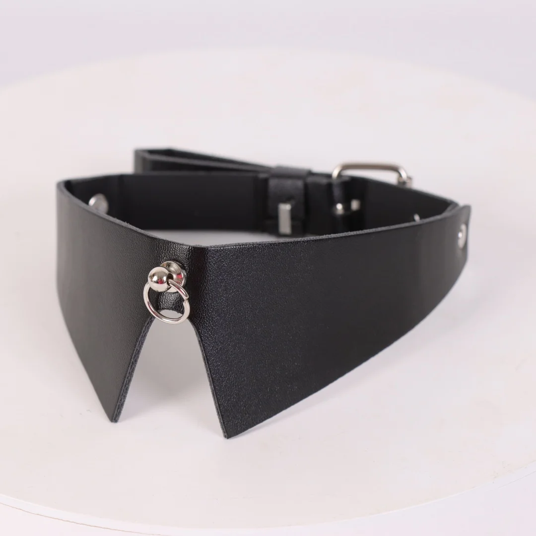 Punk Black PU Leather Choker Necklace For Women Men Cool Punk Gothic Spike Biker Choker PU Leather Collar Belt Rock YK2 Necklace