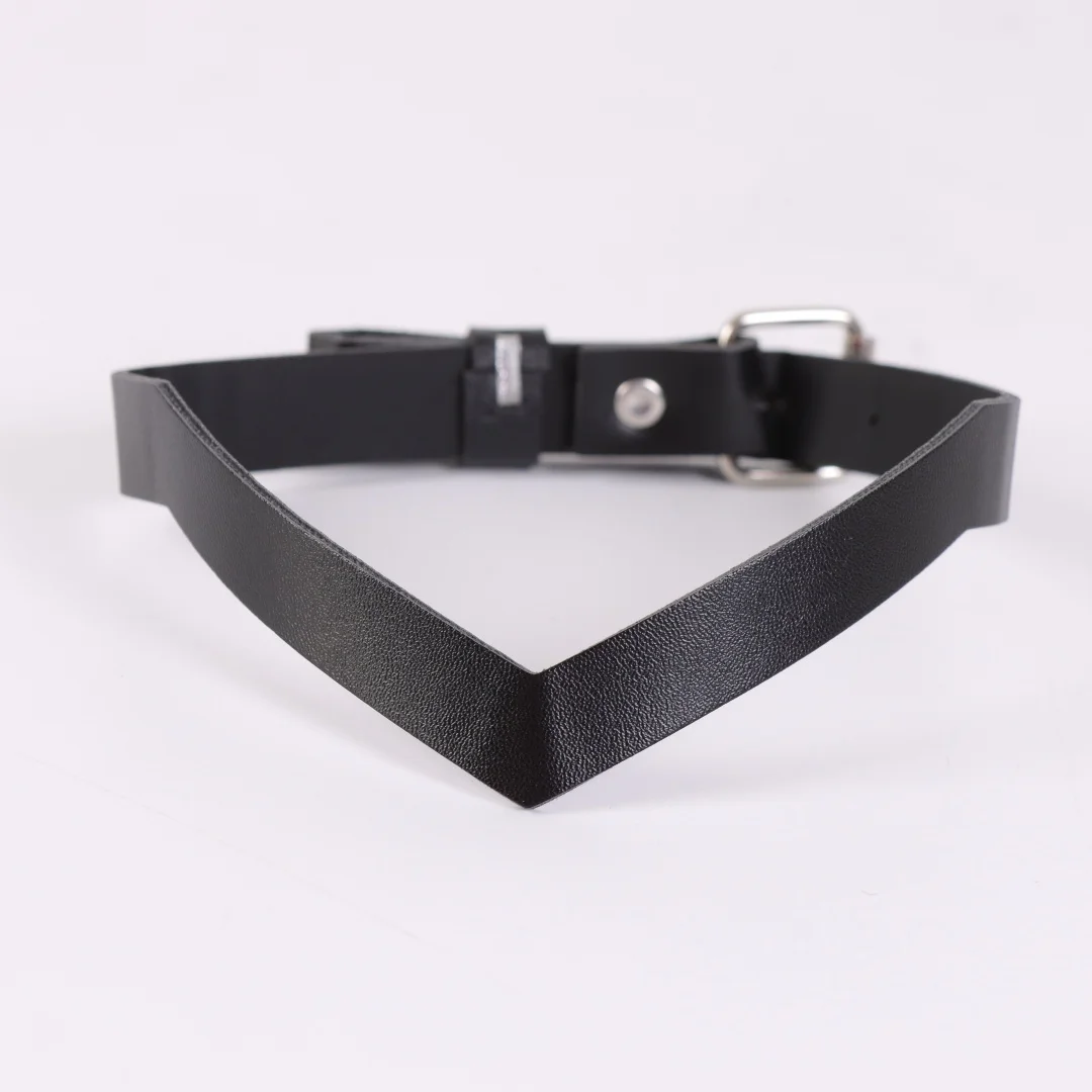 Punk Black PU Leather Choker Necklace For Women Men Cool Punk Gothic Spike Biker Choker PU Leather Collar Belt Rock YK2 Necklace