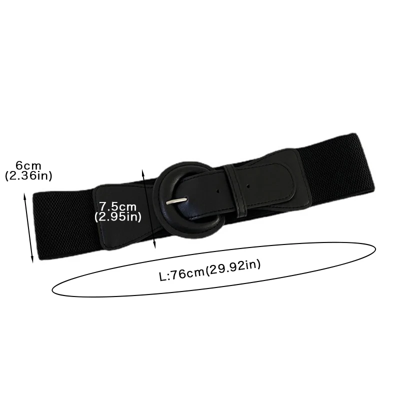 New Black Elastic Waistband For Women Retro Wild Pin Buckle Slim Body Waist Belt Coat Dress Decorative Girdles Strap Cummerbund